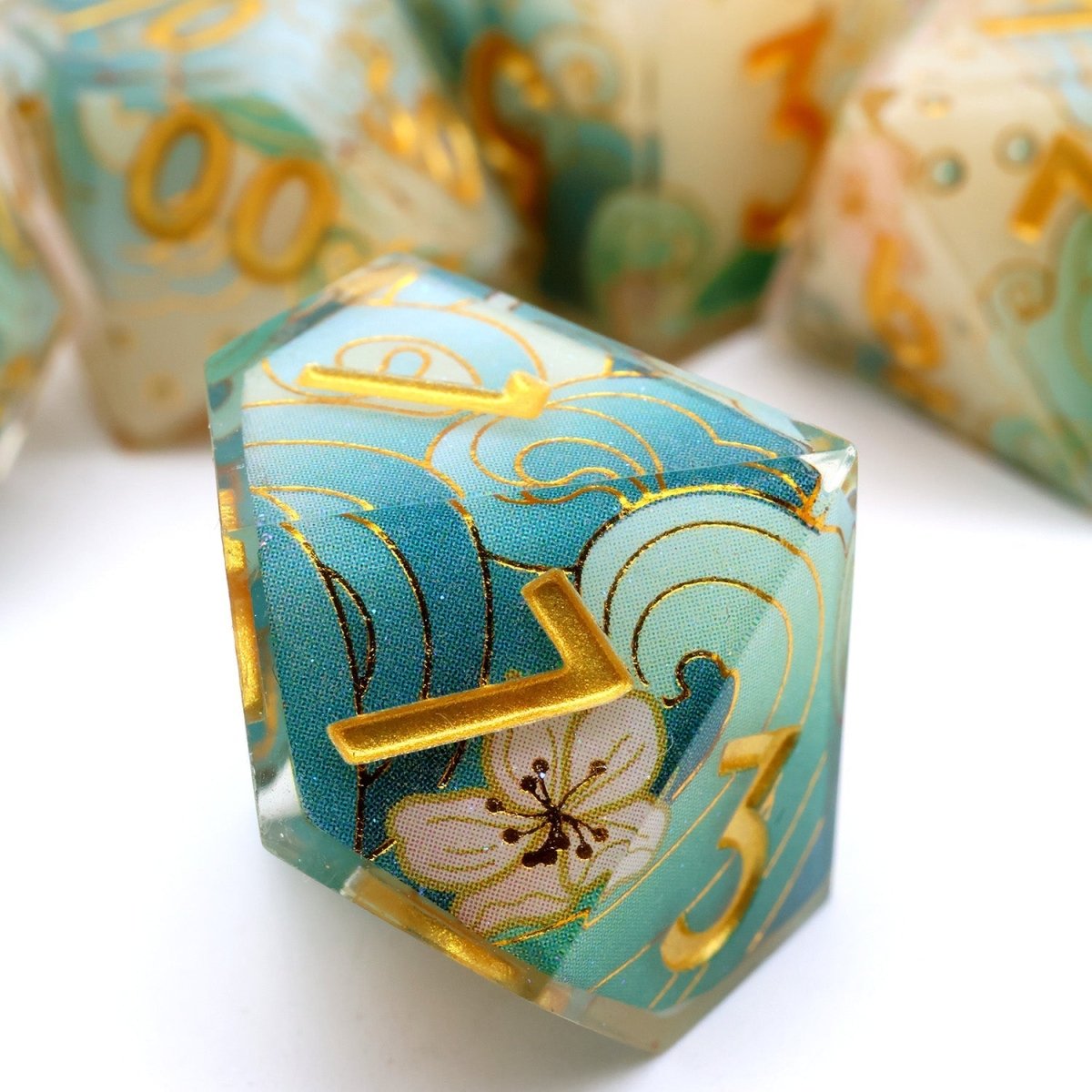 Emerald Tide | Art Core Dice | 7 Piece Set - Tabletop Dominion - We Print Miniatures