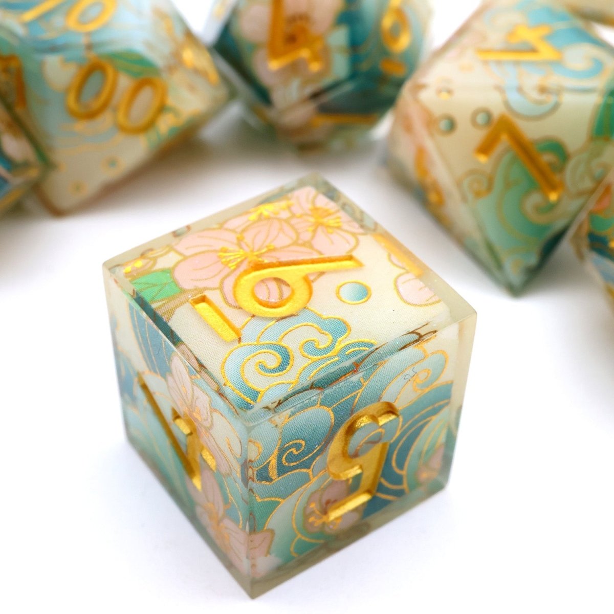 Emerald Tide | Art Core Dice | 7 Piece Set - Tabletop Dominion - We Print Miniatures