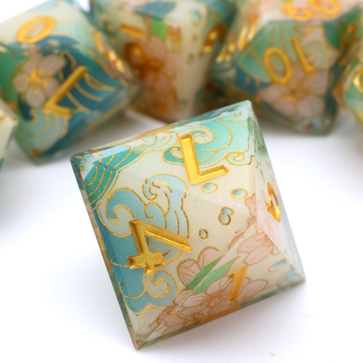 Emerald Tide | Art Core Dice | 7 Piece Set - Tabletop Dominion - We Print Miniatures