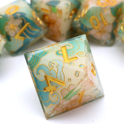 Emerald Tide | Art Core Dice | 7 Piece Set - Tabletop Dominion - We Print Miniatures