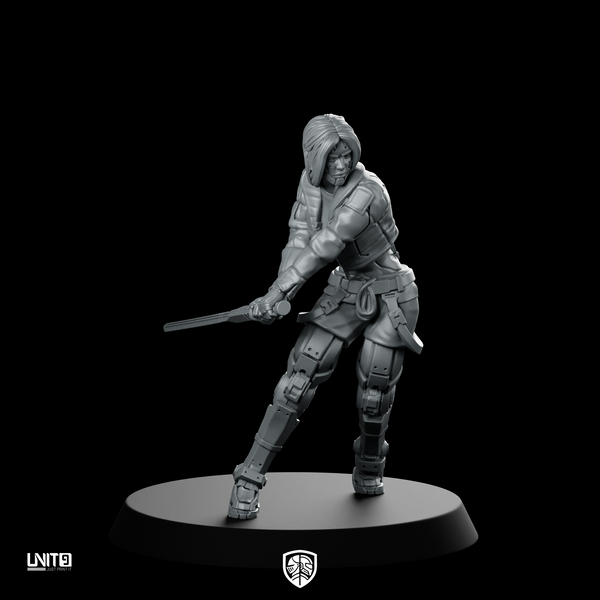 Emi 02 Cyberpunk Miniature Stealth Operative Katana Fighter