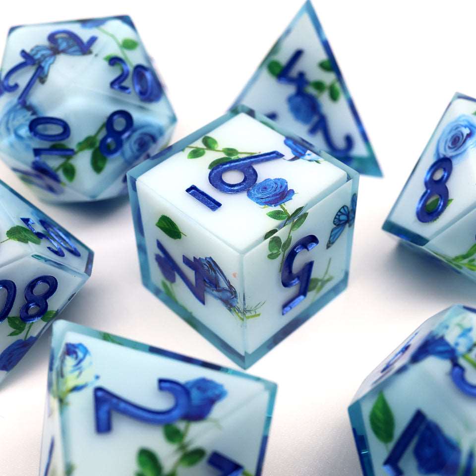 Enchanted China | Art Core Dice| 7 Piece Set - Tabletop Dominion - We Print Miniatures
