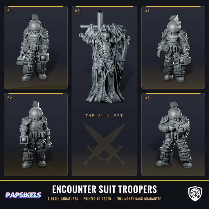 Encounter Suit Troopers Miniature Bundle (5 Resin Miniatures)