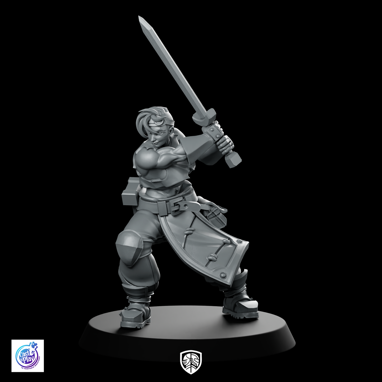 Erika Red Wielding a Sword Miniature Dynamic Female