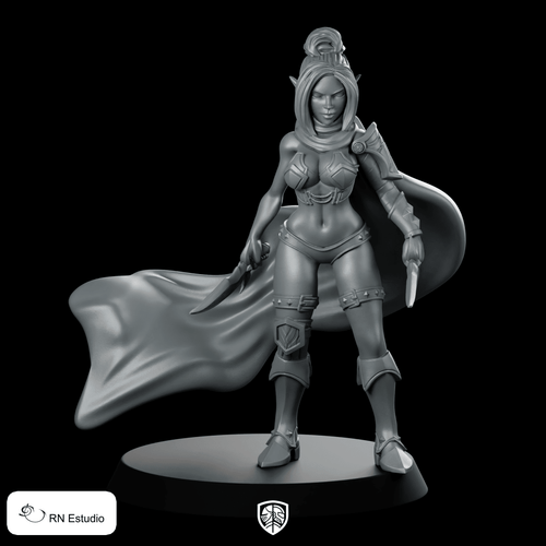 Eshana Miniature Dual Dagger Rogue Assassin Hero - RN Estudio - We Print Miniatures