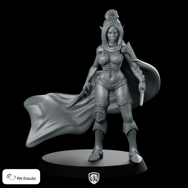 Eshana Miniature Dual Dagger Rogue Assassin Hero - RN Estudio - We Print Miniatures
