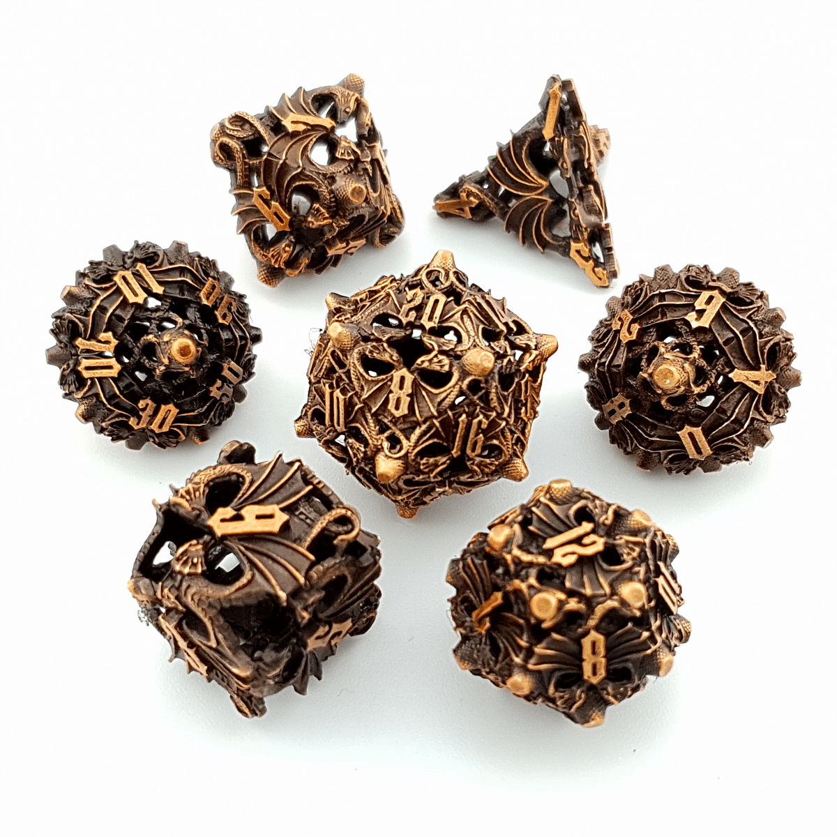 Eternal Wyrm | Hollow Metal Dice | 7 Piece Set - Tabletop Dominion - We Print Miniatures