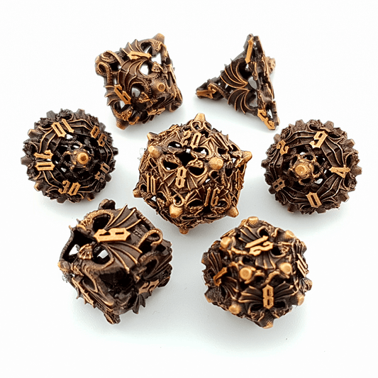 Eternal Wyrm | Hollow Metal Dice | 7 Piece Set - Tabletop Dominion - We Print Miniatures