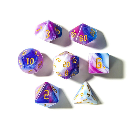 Ethereal Wave | Acrylic Dice | 7 Piece Set - Tabletop Dominion - We Print Miniatures