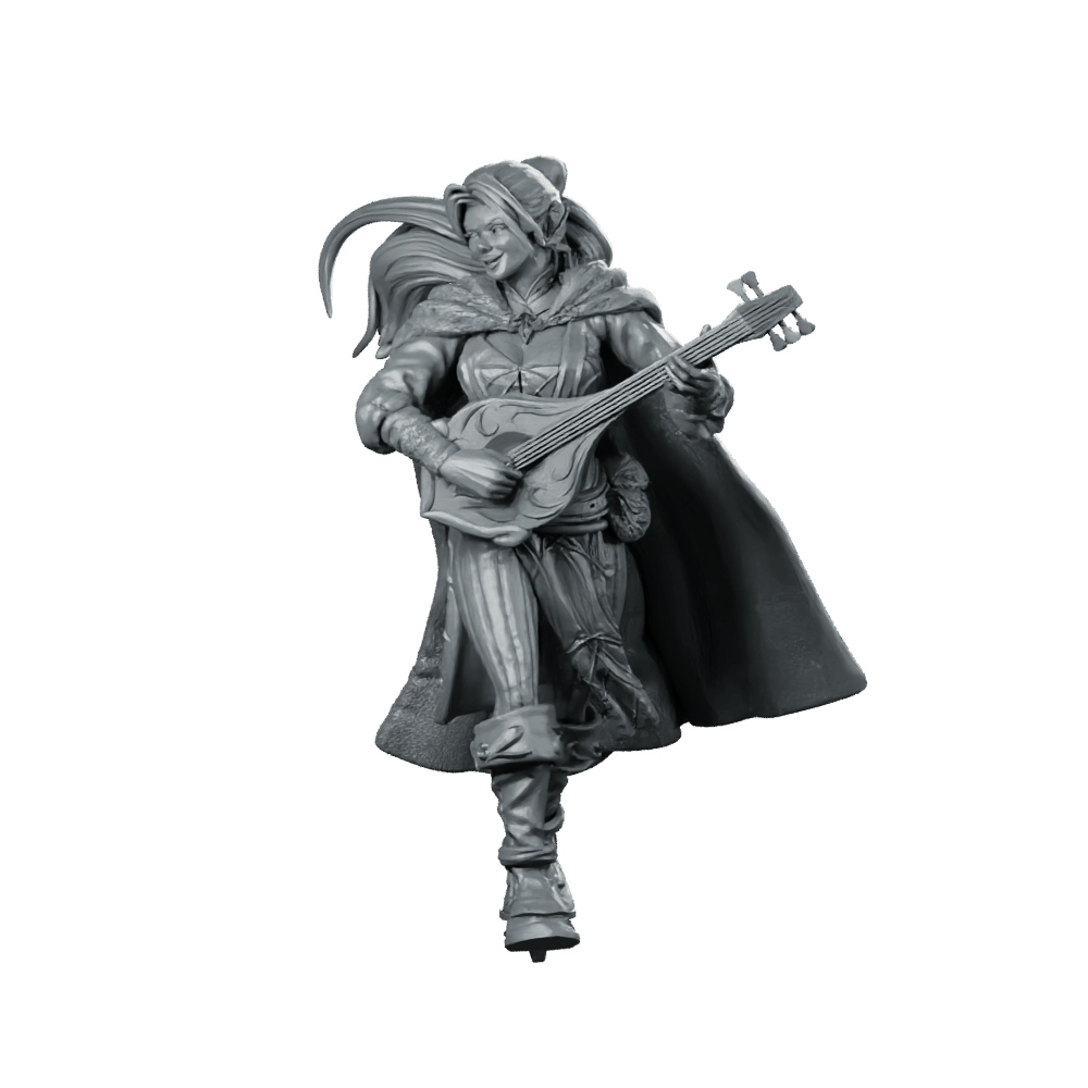 Etnice Miniature Female Bard Lute Adventurer Fantasy RPG - Haito - We Print Miniatures