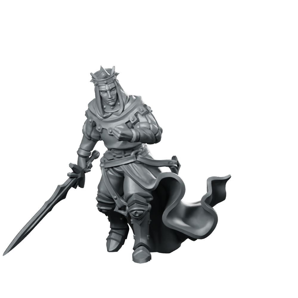 Evil Paladin Fantasy Miniature Dark Armored Sword Knight Miniature 360 Spin 01