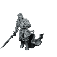 Evil Paladin Fantasy Miniature Dark Armored Sword Knight Miniature 360 Spin 01