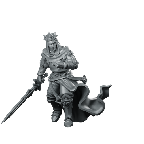 Evil Paladin Fantasy Miniature Dark Armored Sword Knight Miniature 360 Spin 01