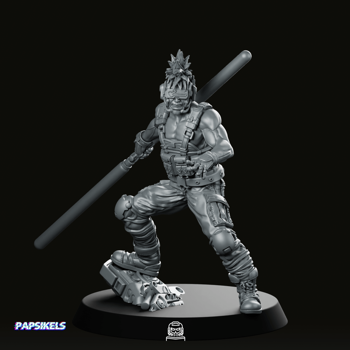 Ex Soldier Techno Punk Darkmole Miniature - Papsikels Miniatures - We Print Miniatures