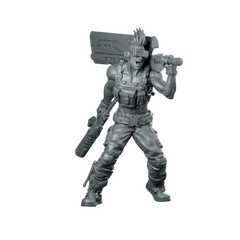 Ex Soldier Techno Punk Junrey Miniature Cyberpunk Brawler - Papsikels Miniatures - We Print Miniatures
