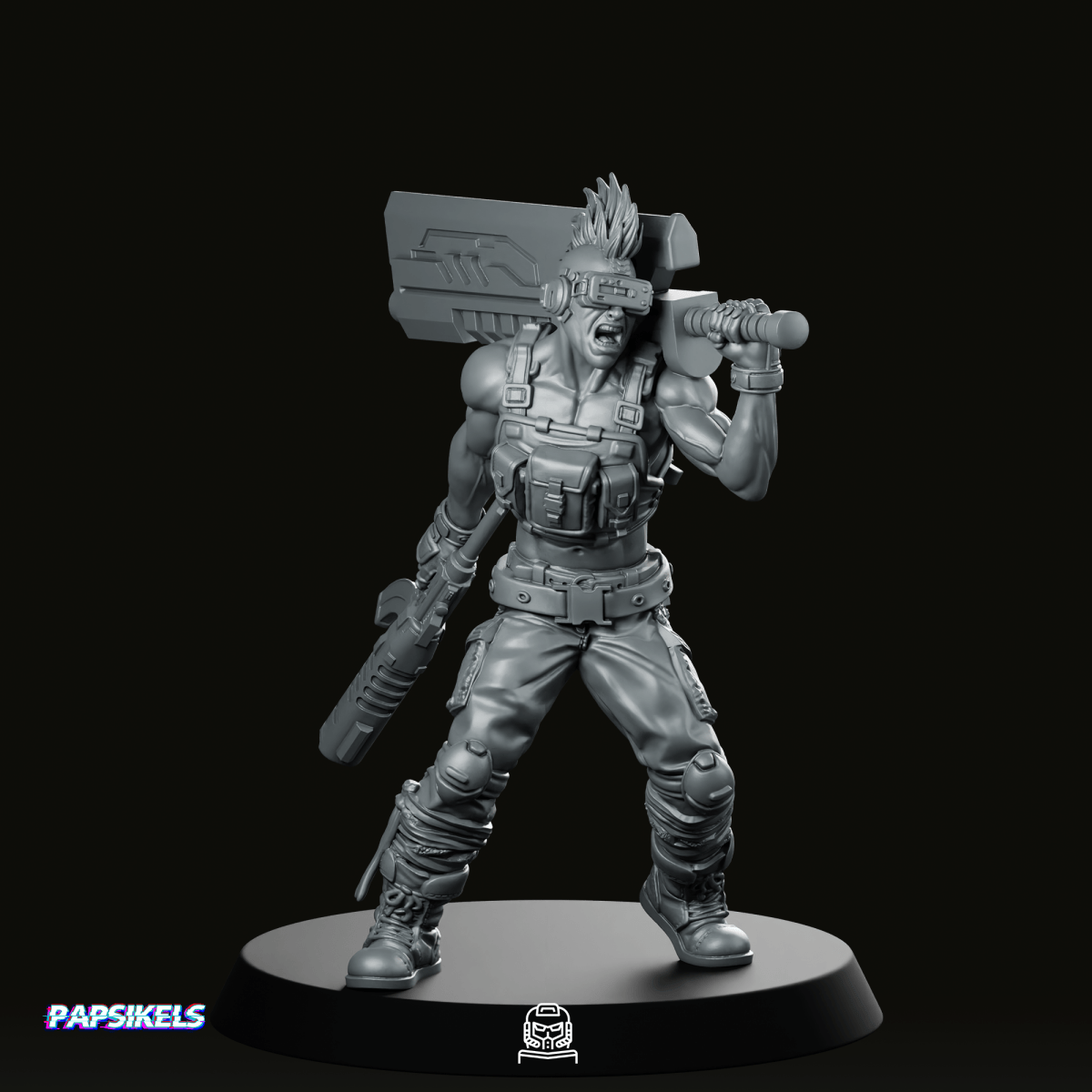 Ex Soldier Techno Punk Junrey Miniature - Papsikels Miniatures - We Print Miniatures