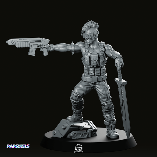 Ex Soldier Techno Punk Yeriko Miniature - Papsikels Miniatures - We Print Miniatures