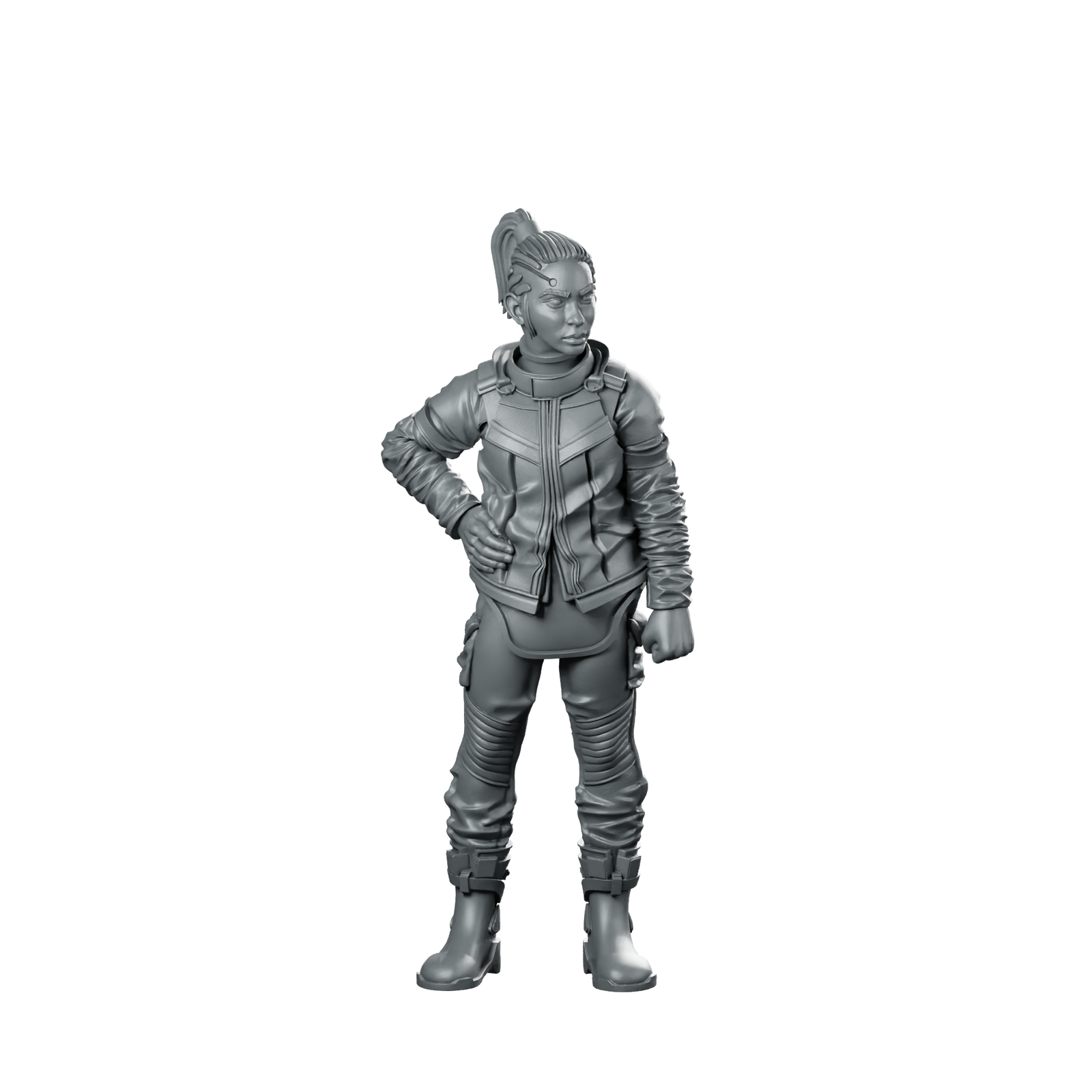 Ex Vtol Pilot Female Operative Civilian Resin Miniature 360 Spin 01
