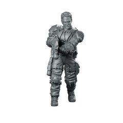 Ex-terminator E 5000 Miniature Sci-Fi Machine Gunner Soldier Miniature 360 Spin 01