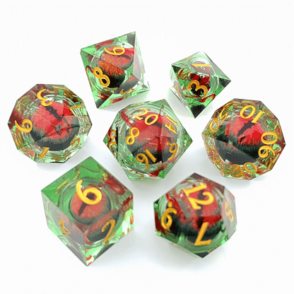 Eye of Curses | Moving Eye Dice | 7 Piece Set - Tabletop Dominion - We Print Miniatures