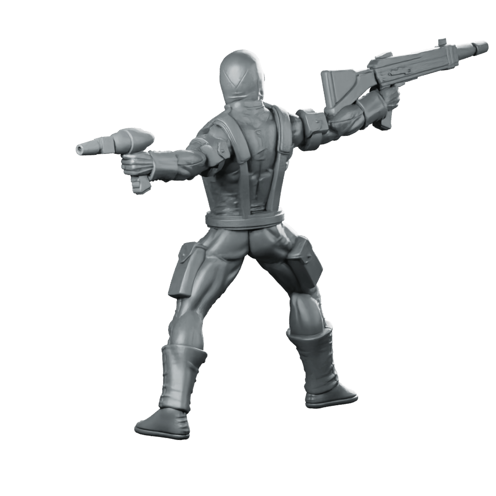 Eyed Snake Commando 1 Miniature Dual - Wielding Sci - Fi Operative - Papsikels Miniatures - We Print Miniatures