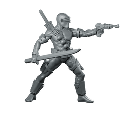 Eyed Snake Commando 2 Miniature Cyberpunk Sci - Fi - Papsikels Miniatures - We Print Miniatures