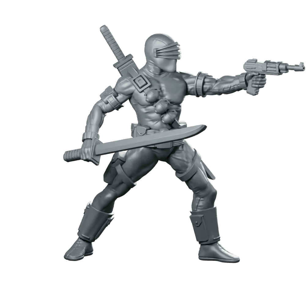 Eyed Snake Commando 2 Miniature Cyberpunk Sci - Fi - Papsikels Miniatures - We Print Miniatures