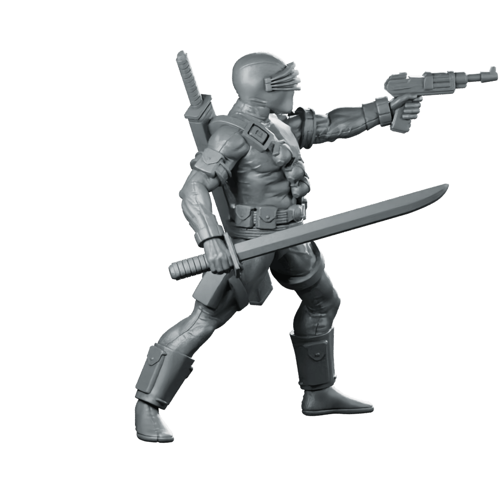 Eyed Snake Commando 2 Miniature Cyberpunk Sci - Fi - Papsikels Miniatures - We Print Miniatures