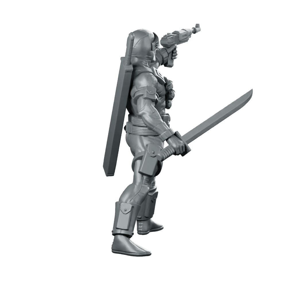 Eyed Snake Commando 2 Miniature Cyberpunk Sci - Fi - Papsikels Miniatures - We Print Miniatures