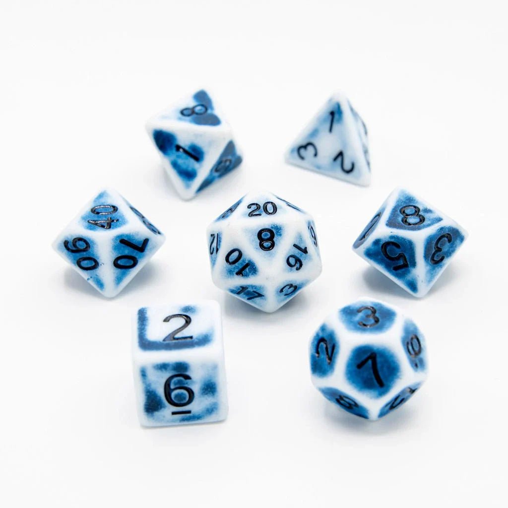 Faded Glory Blue | Acrylic Dice | 7 Piece Set - Tabletop Dominion - We Print Miniatures