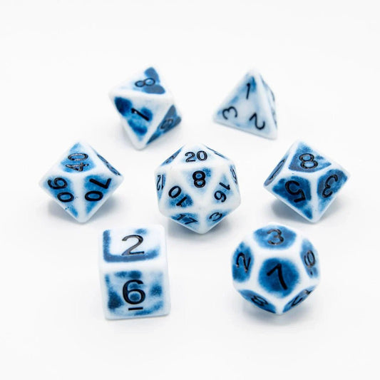 Faded Glory Blue | Acrylic Dice | 7 Piece Set - Tabletop Dominion - We Print Miniatures