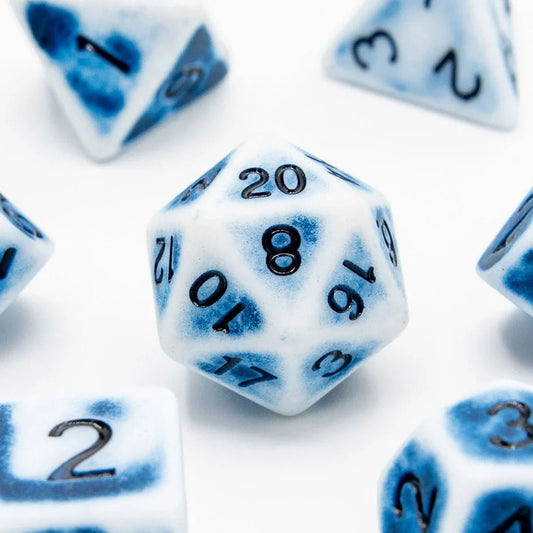 Faded Glory Blue | Acrylic Dice | 7 Piece Set - Tabletop Dominion - We Print Miniatures