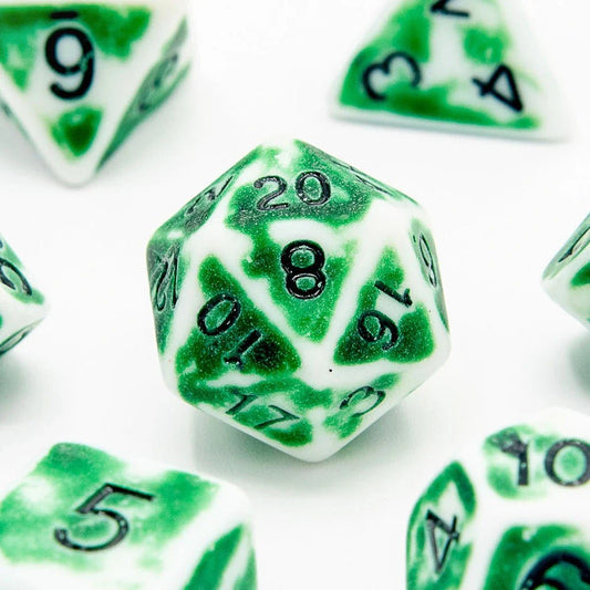 Faded Glory Green | Acrylic Dice | 7 Piece Set - Tabletop Dominion - We Print Miniatures
