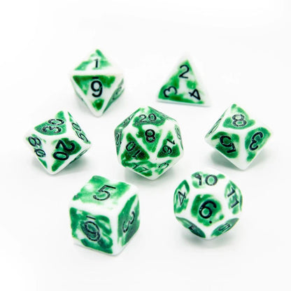 Faded Glory Green | Acrylic Dice | 7 Piece Set - Tabletop Dominion - We Print Miniatures