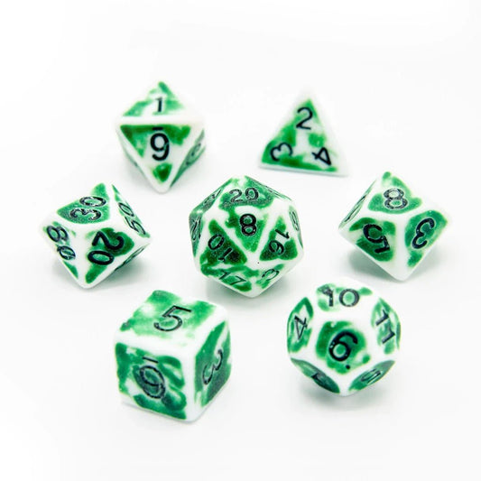 Faded Glory Green | Acrylic Dice | 7 Piece Set - Tabletop Dominion - We Print Miniatures