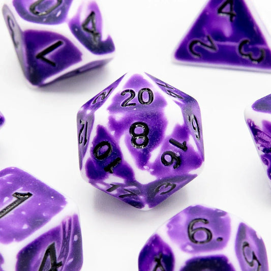 Faded Glory Purple | Acrylic Dice | 7 Piece Set - Tabletop Dominion - We Print Miniatures