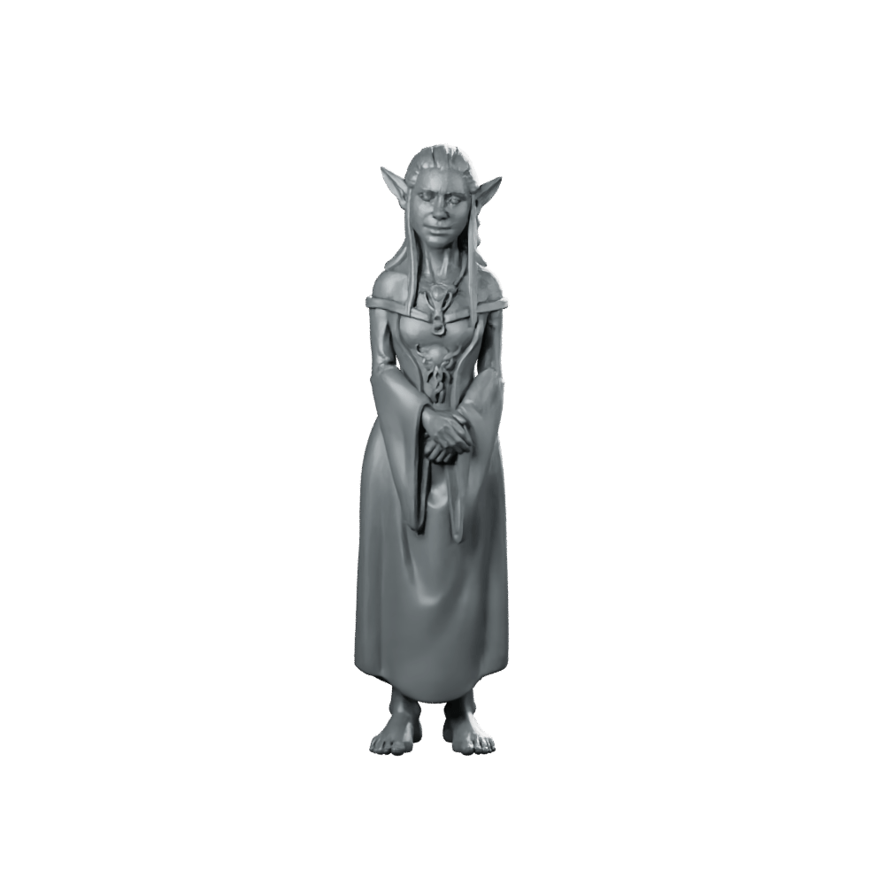 Fae Childminder Miniature Elven Noble Bust Statue - CastNPlay - We Print Miniatures