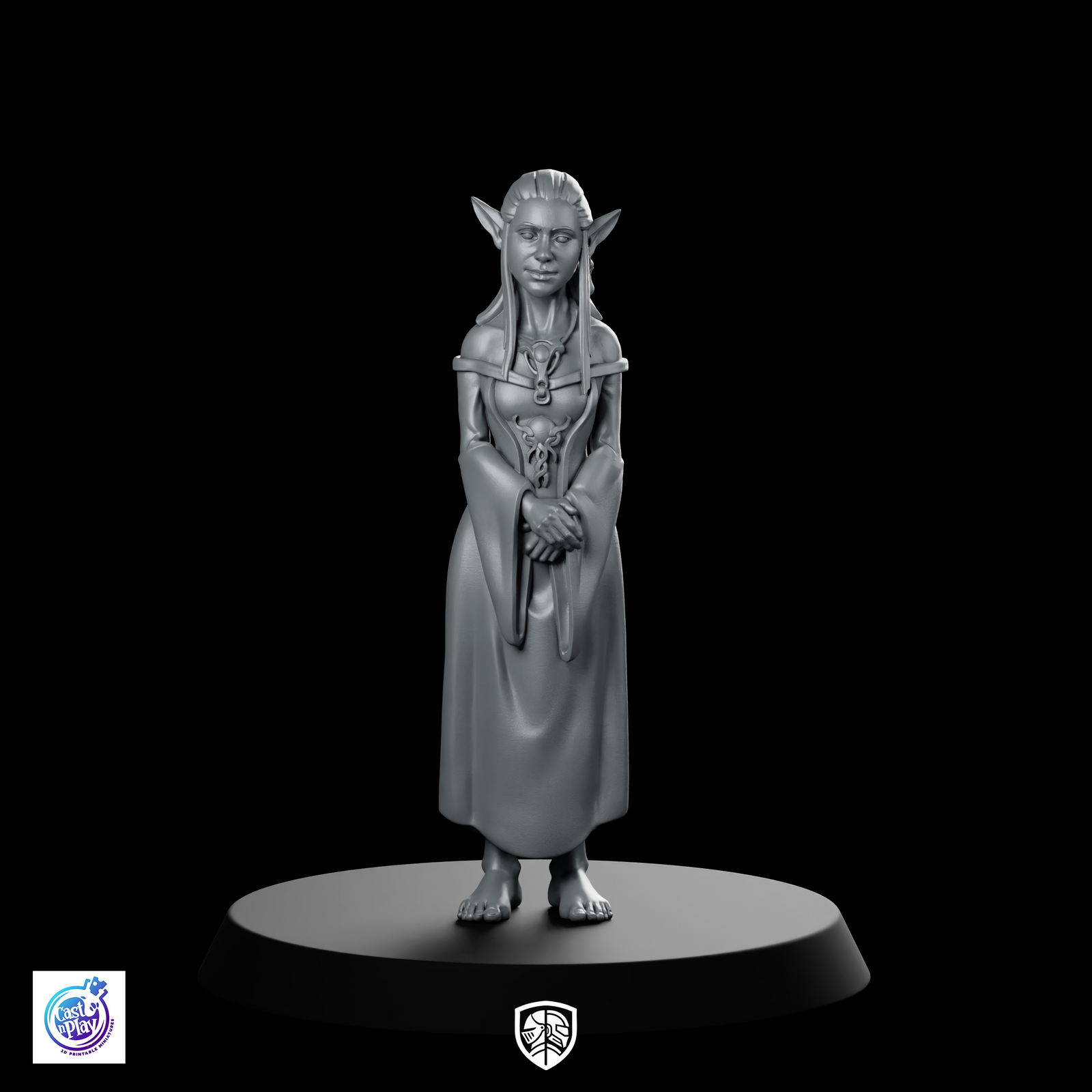 Fae Childminder Miniature Elven Noble Bust Statue