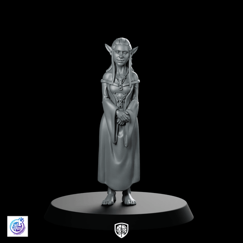 Fae Childminder Miniature Elven Noble Bust Statue - CastNPlay - We Print Miniatures