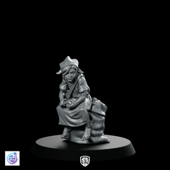 Fae Cook Helper Miniature Seated Village Girl - CastNPlay - We Print Miniatures