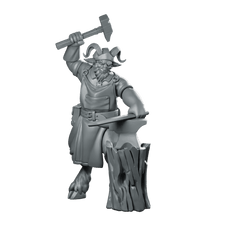 Fae Realm Shop Keeper Miniature Satyr Blacksmith - CastNPlay - We Print Miniatures