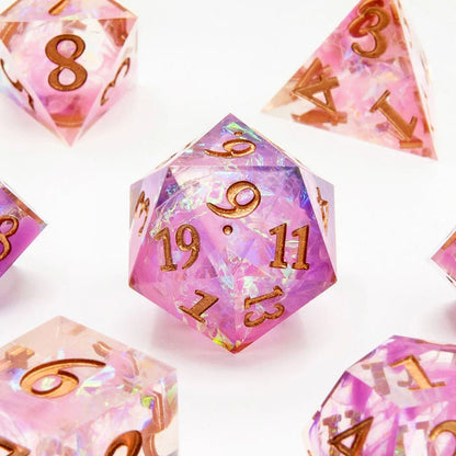 Fae Shimmer | Sharp Edge Dice | 7 Piece Set - Tabletop Dominion - We Print Miniatures