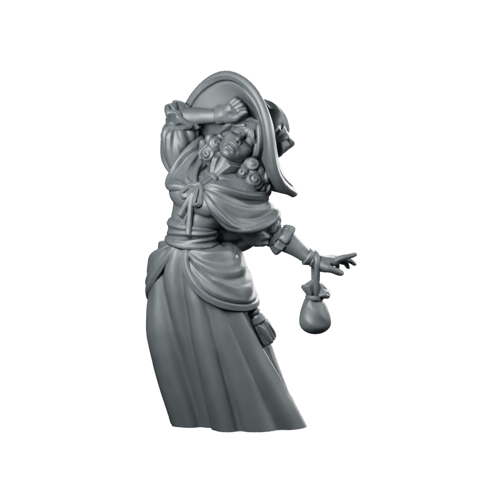 Fainting Lady Fantasy Miniature Dramatic Noble NPC Miniature 360 Spin 01