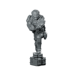 Falcon Cyberpunk Miniature Armoured Rifleman Sci-Fi Operative Miniature 360 Spin 01