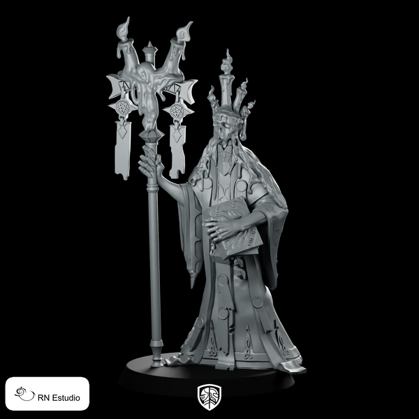 False Priest Miniature Deceptive Villain Cleric Tome Staff