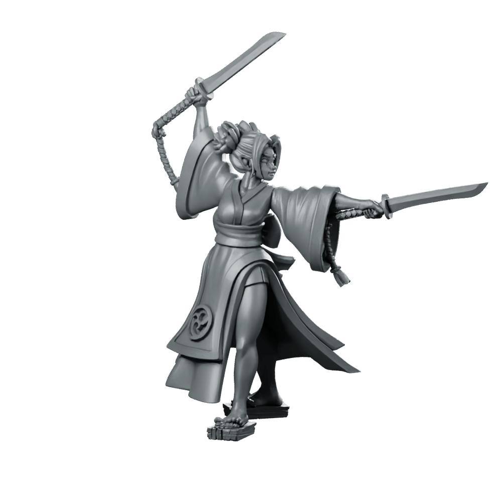 Falya Sabredance Miniature Fantasy Dual - Wield Sword Gatekeeper - CastNPlay - We Print Miniatures