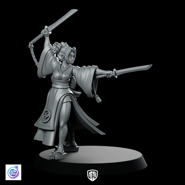 Falya Sabredance Miniature Fantasy Dual - Wield Sword Gatekeeper - CastNPlay - We Print Miniatures