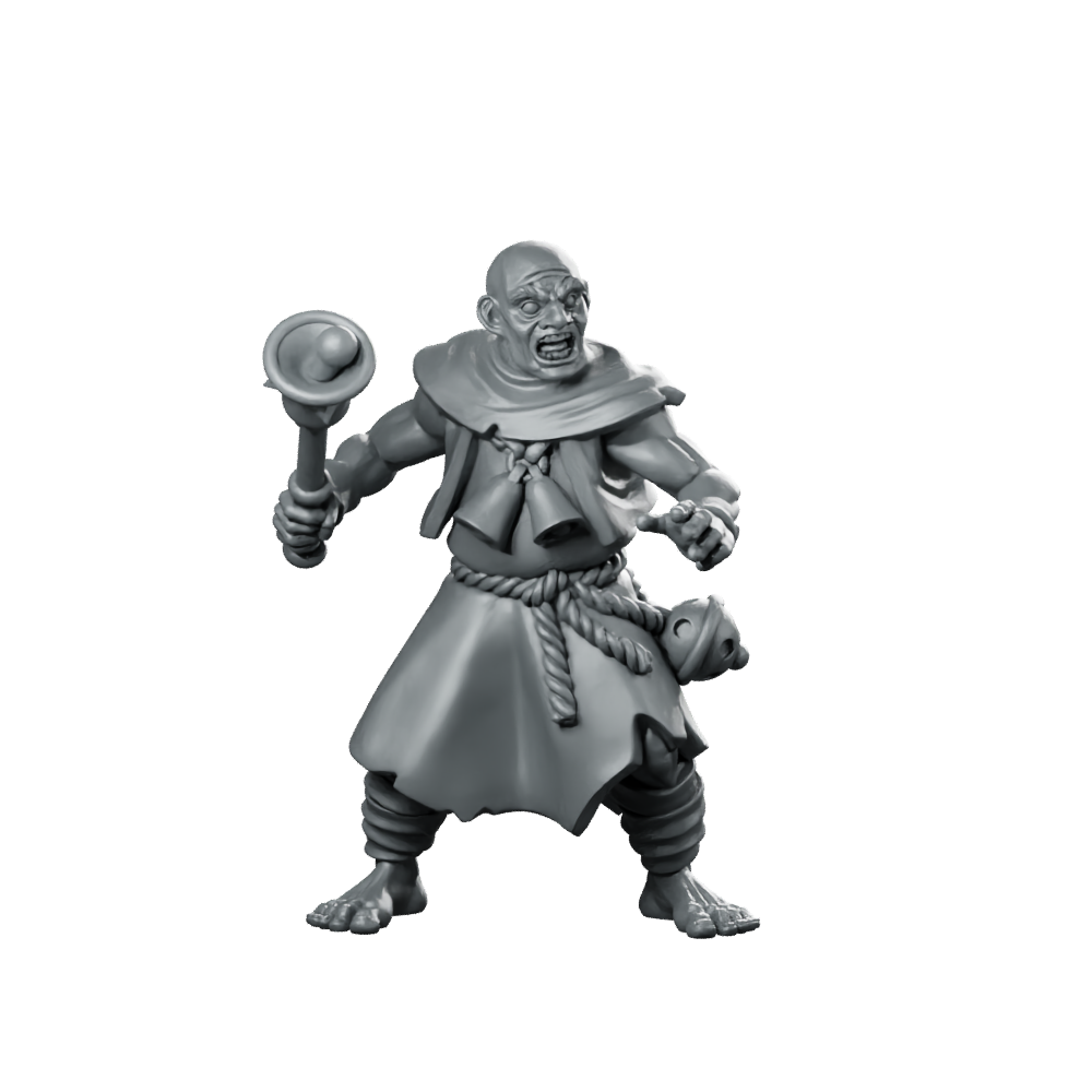 Fanatic 07 Fantasy Miniature Bell Ringer Cultist Miniature 360 Spin 01