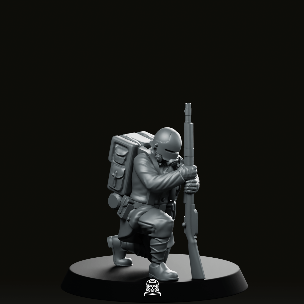 Fanatic Trooper Praying Trench Crusade Miniature - Onmioji - We Print Miniatures