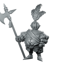 Fancy Knight Miniature Plumed Helmet Halberd Warrior Miniature 360 Spin 01
